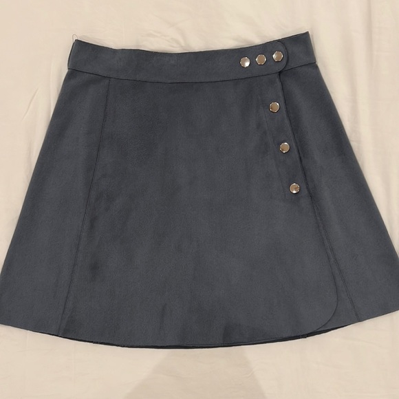 1. State Suede Skirt - Blue - Picture 1 of 7